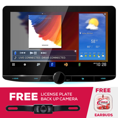 Kenwood eXcelon DMX1057XR 10.1" Floating Panel Digital Multimedia & Free License Plate Camera