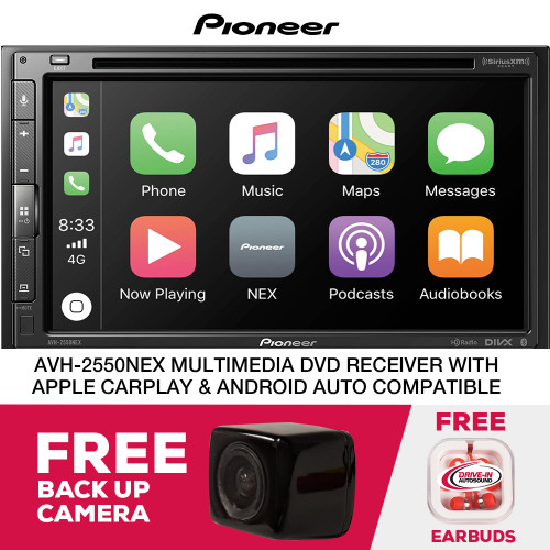 Refurbished Pioneer AVH-2550NEX 6.8" 2-DIN Multimedia CD/DVD with Backup Camera