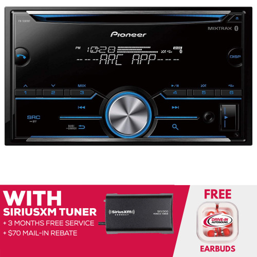 RFRB Pioneer FH-S501BT Double DIN Media CD with SiriusXM Tuner