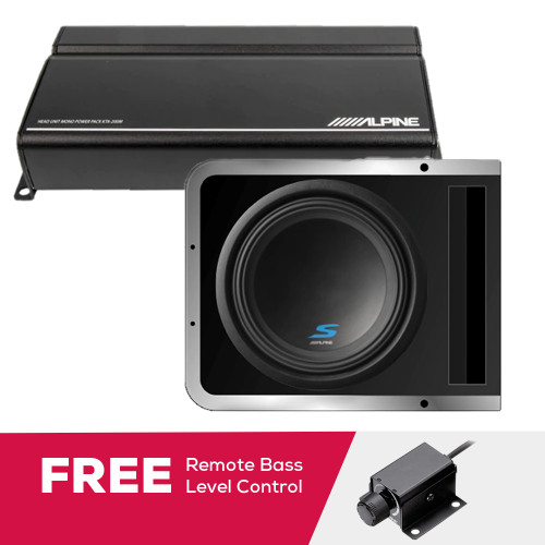 Alpine KTA-200M Mono Power Pack Amplifier W/ S-SB12V 12 Inch Subwoofer Enclosure