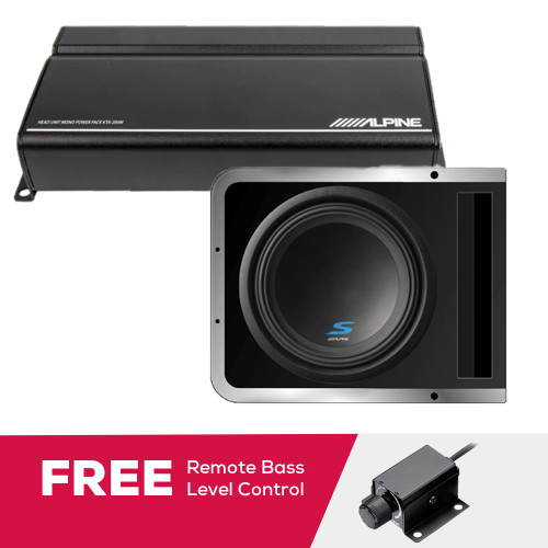 Alpine KTA-200M Mono Power Pack Amplifier W/ S-SB10V 10 Inch Subwoofer Enclosure