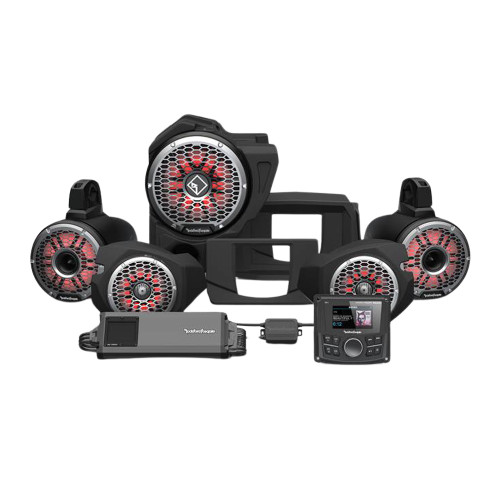 Rockford Fosgate RZR14-STG6 PMX-3, Color Optix & Rear Horn Speaker Subwoofer Kit