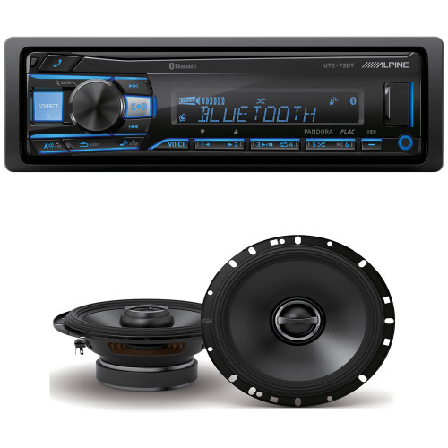 Alpine UTE-73BT Bluetooth Multimedia With S-S65 Coaxial 2 Way Speaker