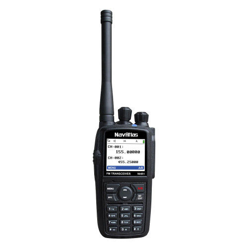 NavAtlas NHR1 Handheld VHF/UHF 2x128 Channel Dual-Band Radio with Voice Command