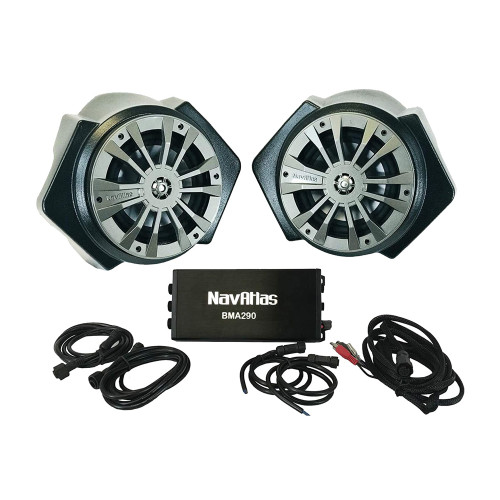 NavAtlas NRZ7PK 6.5" Speaker Pods with 300W Amplifier Fits 2016-20 Polaris RZR