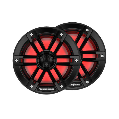OPEN BOX Rockford Fosgate M1-65B 6.5" Color Optix Marine 2 Way Speakers (Black)