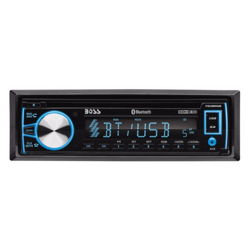 BOSS 750BRGB Single-DIN Digital Media Car Stereo w/ Detachable Face