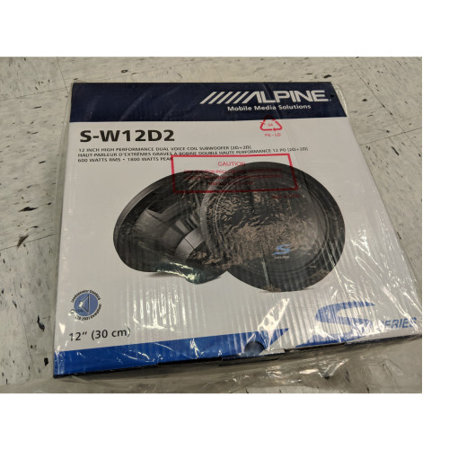 Alpine S-W12D2 12" Car Subwoofer S-Series 2-ohm Voice Coils
