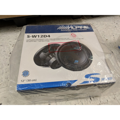 Alpine S-W12D4 12" Car Subwoofer S-Series 4-ohm Voice Coils