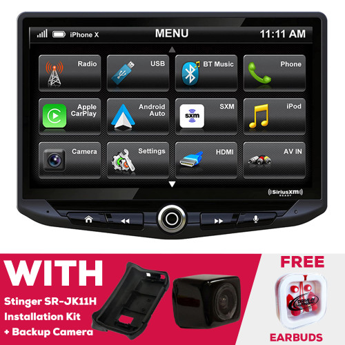Stinger UN1810 Multimedia w/ SR-JK11H Installation Kit & Backup Camera