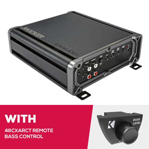 Kicker 46CXA4001T Mono Subwoofer Amplifier and 46CXARCT Dash-Mount Wired Remote Kicker 46CXA4001T Mono Subwoofer Amplifier and 46CXARCT Dash-Mount Wired Remote