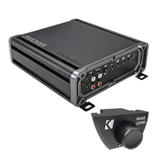 Kicker 46CXA4001T Mono Subwoofer Amplifier and 46CXARCT Dash-Mount Wired Remote