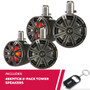 Kicker 2-Pack 45KMTC8 8" 2 Way Wakeboard Coaxial Tower Speakers with 300W Peak