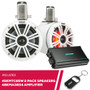 Kicker Pair of 45KMTC65W 6.5" Wakeboard Tower Speakers with 48KMA3604 Amplifier