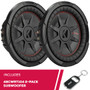 Kicker Pair of 48CWRT104 Shallow-Mount 10" Subwoofer with Dual 4-Ohm Voice Coils