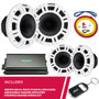 Kicker 2-Pack 48KMXL654 6.5" Speaker & 48KMA3604 Amp & 47KMPK8 Marine Wiring Kit