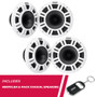 Kicker Pack of 2 48KMXL84 8" 4-Ohms 2-Way Marine LED HLCD Coaxial Speakers