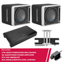 Alpine Ultimate Halo Bass Package with S2-A120M Mono Power Amplifier, Two S2-SB10V 10" Subwoofer Enclosures, KTX-H12 Linking Kit, and RUX-KNOB.2 Remote Bass Knob
