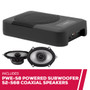 Alpine PWE-S8 8" Compact Powered Subwoofer with S2-S68 6x8" Coaxial Speakers