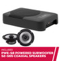 Alpine PWE-S8 8" Compact Powered Subwoofer with S2-S65 6.5" Coaxial Speakers