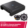 Alpine S2-A36F 60W RMS 4-Channel Car Amp with S2-S40 4" 2-Way Coaxial Speakers