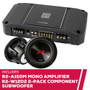 Alpine R2-A150M Mono Amplifier with 2-Pack R2-W12D2 12" Component Subwoofer
