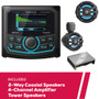 Kenwood eXcelon KMR-XM500 Receiver w/ Coaxial Speakers, Amp and Tower Speakers