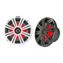Kicker 45KM84L KM 8" 4Ω Marine Coaxial Speakers Pair w/ 7-Color LED lighting