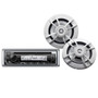 Kenwood PKG-MR382BT Marine CD Receiver w/ KFC-1633MRW 6.5" 2-Way Marine Speakers