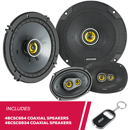 Kicker Car Speaker Combo - 6.5" & 6x8" Speakers With 50ft Wire For Ultimate Sound Upgrade