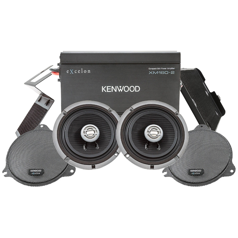 Image of Kenwood Excelon P-HD1F Front Amp Package for 2014-Up Harley-Davidson Motorcycles