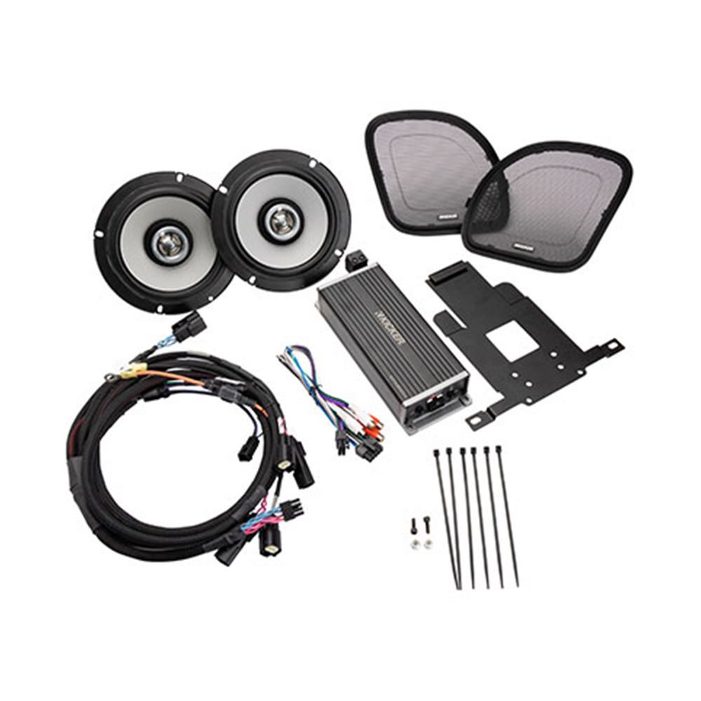 Image of Kicker 50HDR154 Speaker & Amp Upgrade Kit for 2015-Up HD Road Glide Shark-Nose