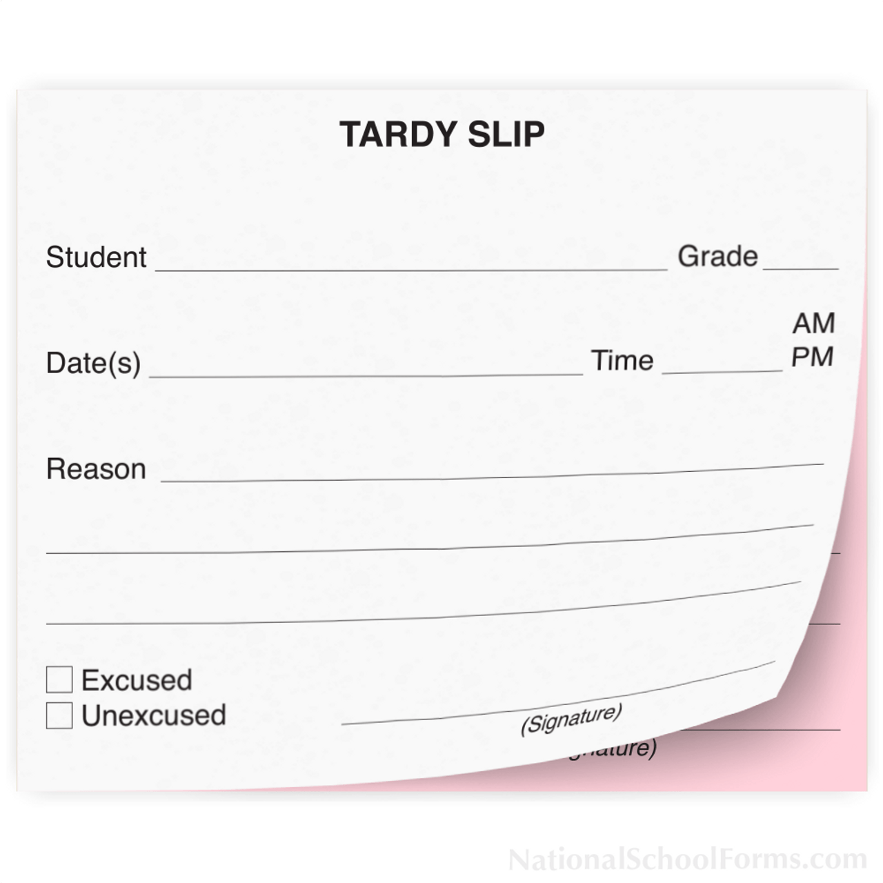 Tardy Slip NationalSchoolForms