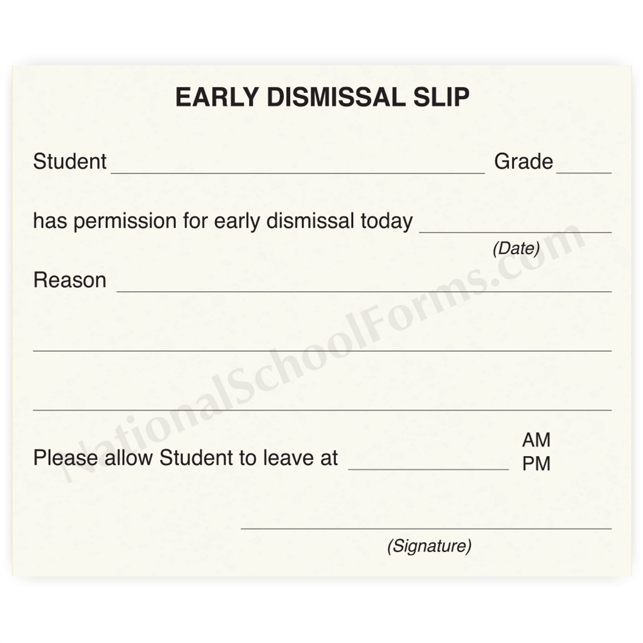 Early Dismissal Slip (148)