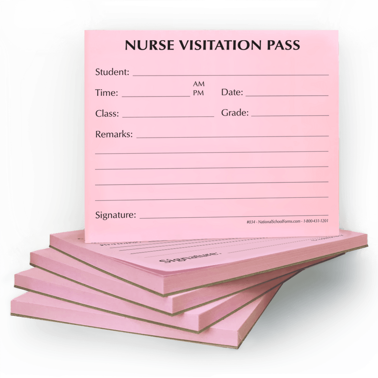 Nurse Visitation Pass Pad (034) | Hallway Pass Pads Slips Tags Booklets Corridor 