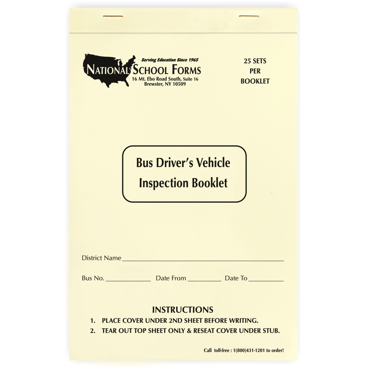 Driver's Vehicle Inspection Report Booklet (286)