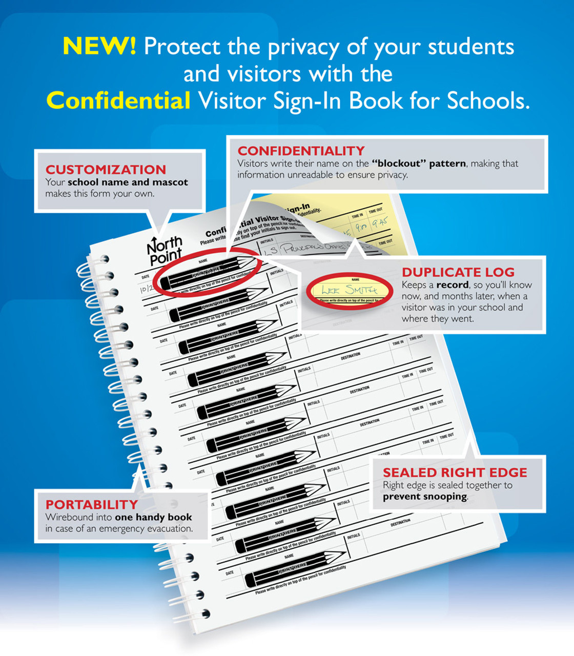 Confidential Visitor's Sign-In Book Customized