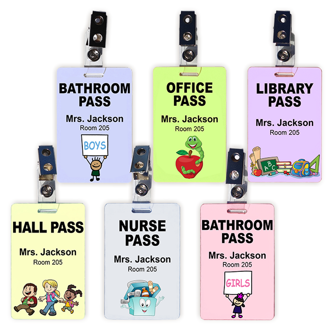 Hall Pass Card with Free Clips