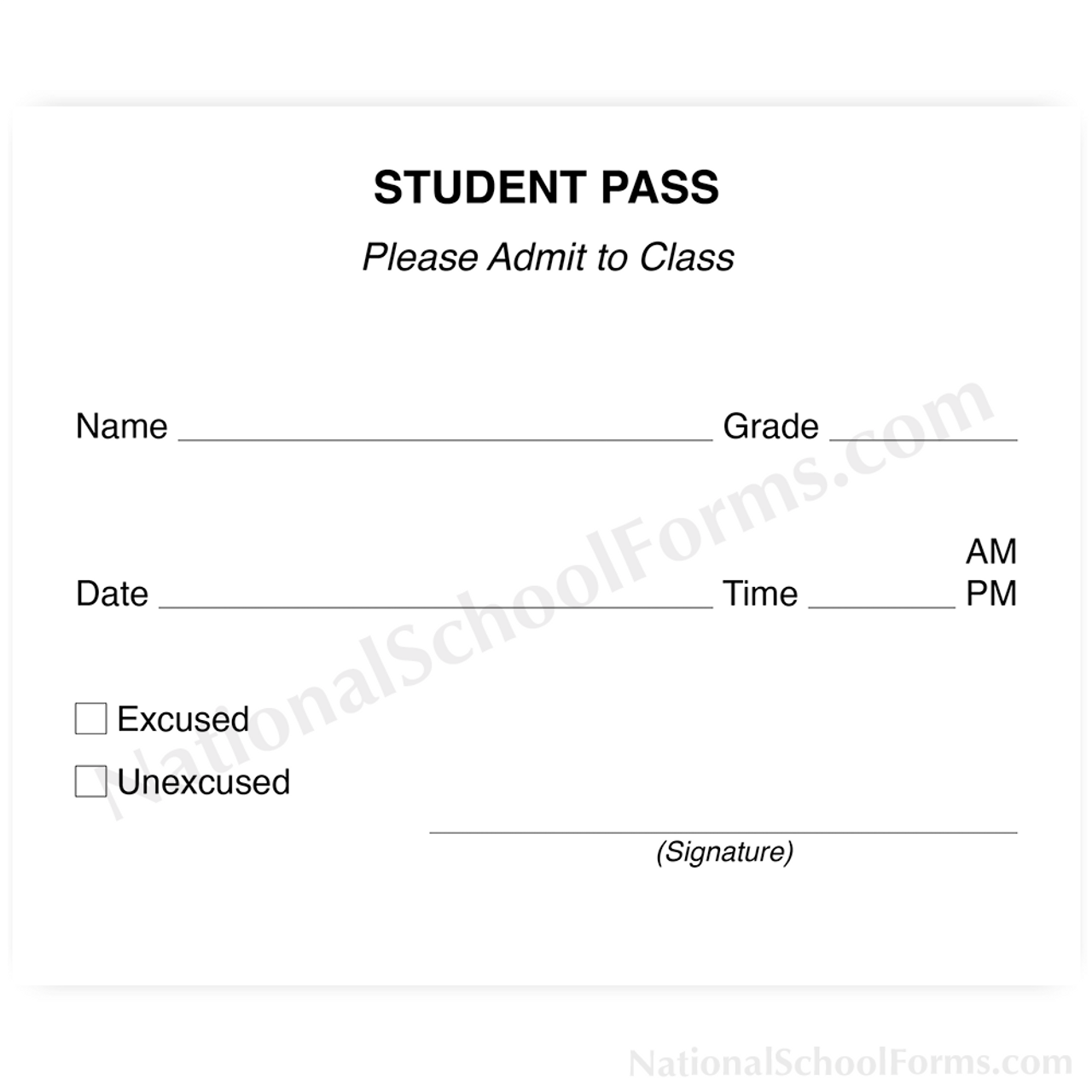 Student Pass Slip #165 - perfect for Late or Tardy admit to class, or just a student needing a pass back to class
