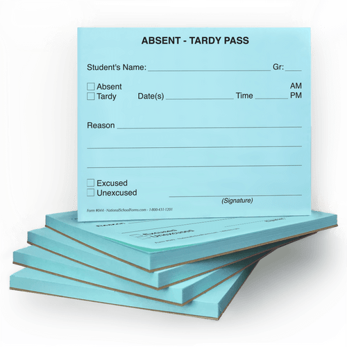 Absent-Tardy Pass Pad - Blue (044)