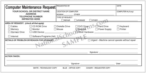 Computer Maintenance Request Nationalschoolforms Com