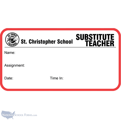 Substitute Teacher Name Tag