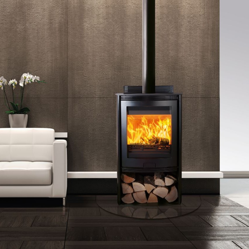 Di Lusso R5 Euro Curved Black Sides 6.3kW Wood Burning Stove
