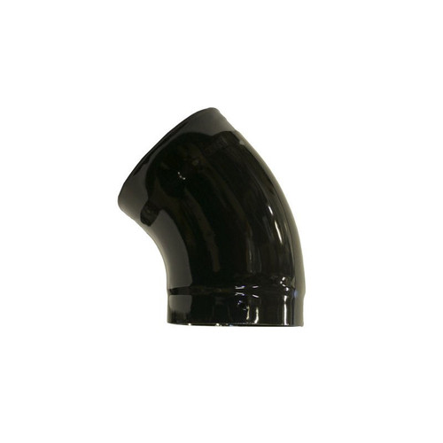 Gloss Black Vitreous Enamel 125mm Diameter 45 Degree Bend