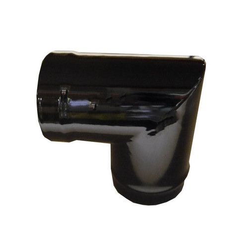 Gloss Black Vitreous Enamel 200mm Diameter 90 Degree Bend
