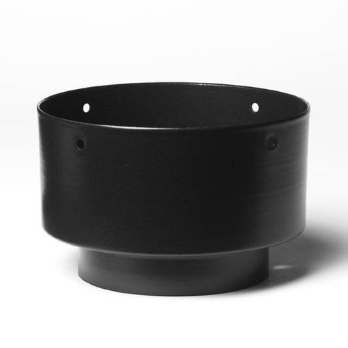 Matt Black Vitreous Enamel 125mm Diameter Economy Adaptor To 150mm Diameter Flexible Liner