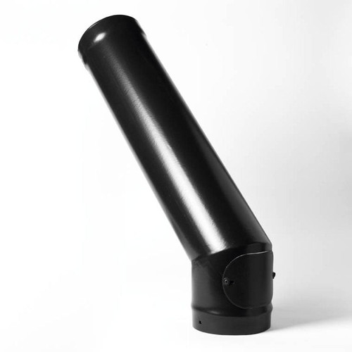 Matt Black Vitreous Enamel 150mm Diameter Long Tail Bend With Door