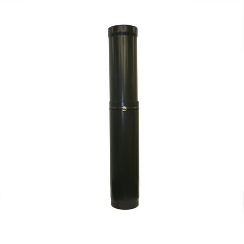 Matt Black Vitreous Enamel 150mm Diameter Adjustable Pipe 900-1600mm