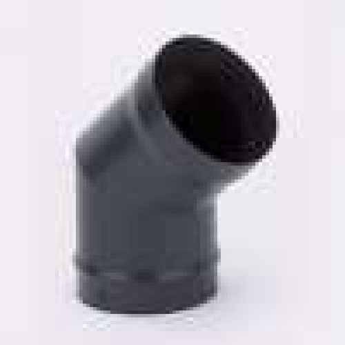 Matt Black Vitreous Enamel 175mm Diameter 45 Degree Bend (Mitred)