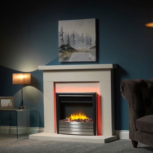 4D Ecoflame 22" 1.5 kW Electric Stove Satin/Black Package